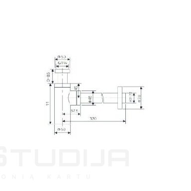 Praustuvo sifonas Imex SCL002/NG juodos matinės spalvos