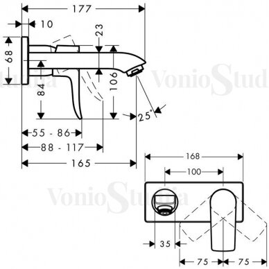 Hansgrohe Metris 31085000 potinkinis maišytuvas 1