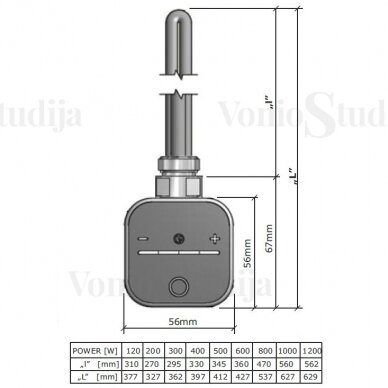 Juodas tenas HEATQ NEX su spiraliniu laidu 400W 1