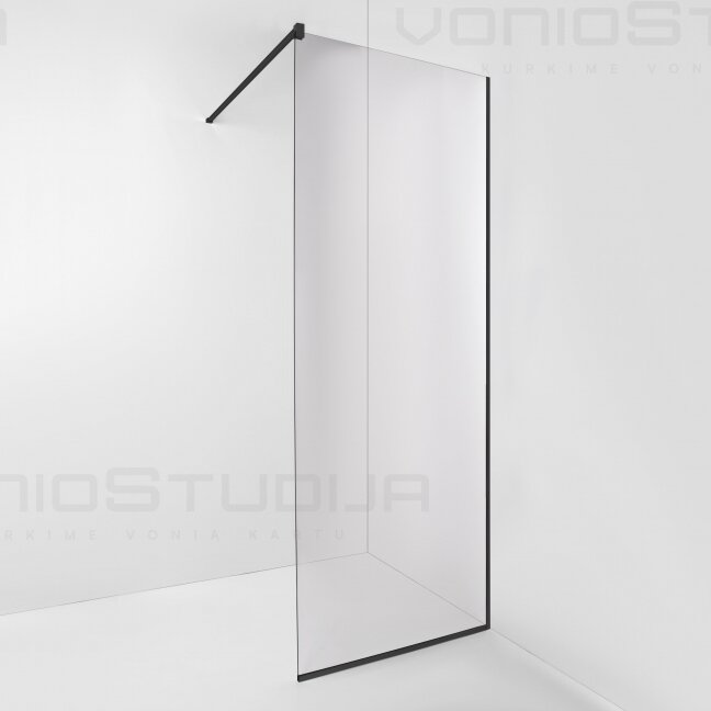 Juoda matinė dušo sienelė MERE BLACK 80x200cm Juoda matinė dušo sienelė MERE BLACK 80x200cm