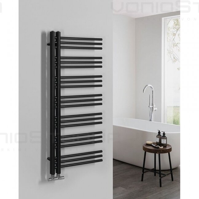 Juodas rankšluosčių džiovintuvas Sapho Dorlion 500x1200mm 1