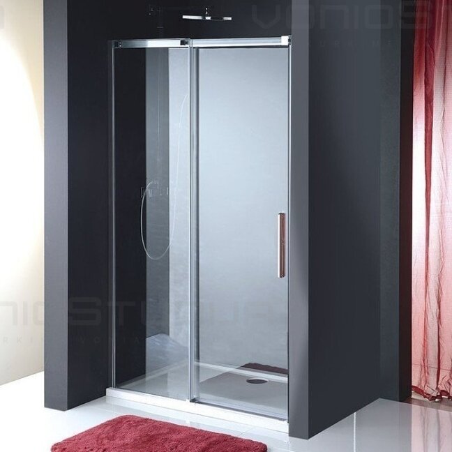 Dušo durys į nišą Altis Line 140cm chromo spalvos Dušo durys į nišą Altis Line 140cm chromo spalvos