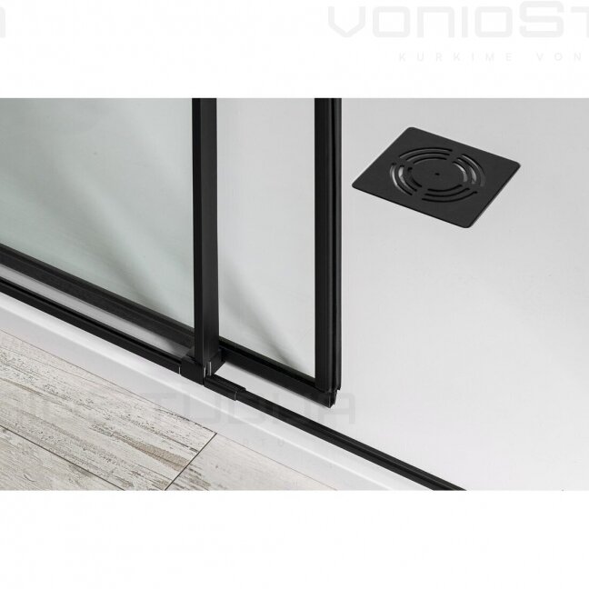 Juodos dušo durys į nišą Altis Line Black 120cm 3 Juodos dušo durys į nišą Altis Line Black 120cm 3