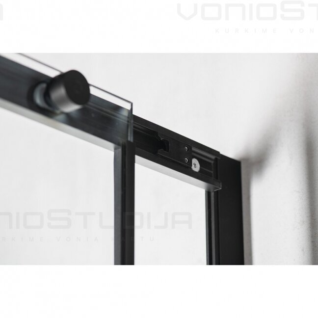Juodos dušo durys į nišą Altis Line Black 120cm 4