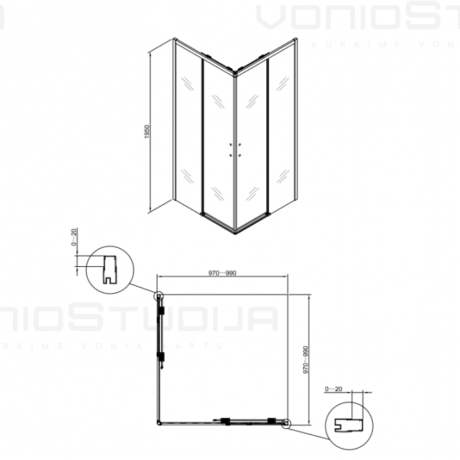 Juodos spalvos dušo kabina SAT TEX BB 100x100 cm 3 Juodos spalvos dušo kabina SAT TEX BB 100x100 cm 3