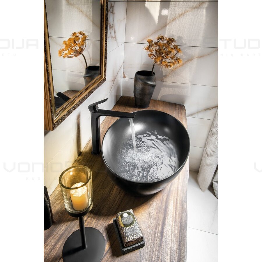 GSI PURA 60x42 cm pastatomas praustuvas juodos matinės spalvos, su vožtuvu 3 GSI PURA 60x42 cm pastatomas praustuvas juodos matinės spalvos, su vožtuvu 3