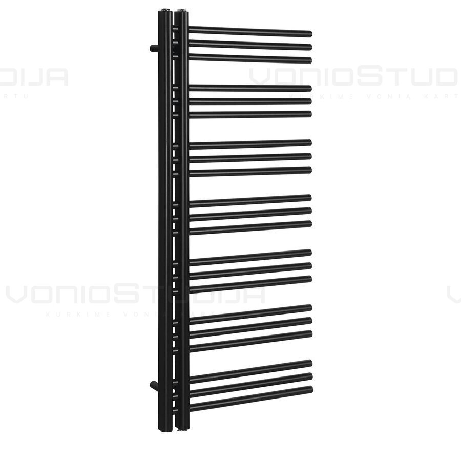 Juodas rankšluosčių džiovintuvas Sapho Dorlion 500x1200mm Juodas rankšluosčių džiovintuvas Sapho Dorlion 500x1200mm