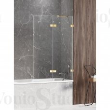 Dešininė vonios sienelė HOWEL aukso spalvos detalės 100cm