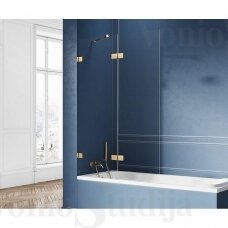 Kairinė vonios sienelė HOWEL braižyto aukso spalvos detalės 100cm