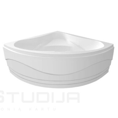 Kampinė akrilinė vonia DUNAJ 140x140x48cm G1340 su kojomis