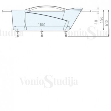 Kampinė vonia LIDIE 140x140x45cm Akrilinė 97111 6