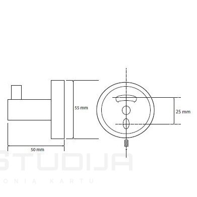 Kabliukas Sapho X-ROUND BLACK 1 Kabliukas Sapho X-ROUND BLACK 1