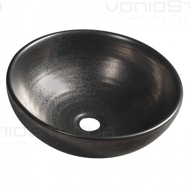 Keramikinis praustuvas ATTILA juodos spalvos 42,5 cm juoda metalic spalva 1