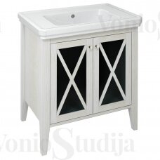 Klasikinio stiliaus vonios spintelė Sapho Cross 75x50 cm sendinta balta