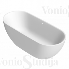 Laisvai pastatoma akmens masės vonia Balteco Fabo  170 cm Xonyx™ balta matinė