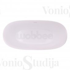 Laisvai pastatoma WOBBEE MERSEA akrilinė vonia 170cm Su baltu matiniu click-clack sifonu.
