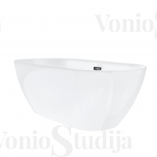 Laisvai pastatoma akrilinė vonia Corsan E041L Olvena su juodu sifonu, 160cm