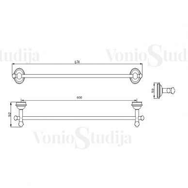 Laikiklis rankšluosčiui Astor 67cm 1