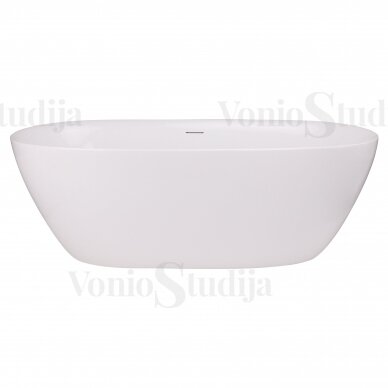 Laisvai pastatoma WOBBEE MERSEA akrilinė vonia 170cm Su baltu matiniu click-clack sifonu. 4