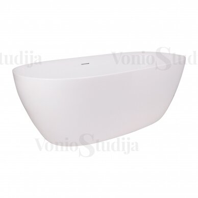 Laisvai pastatoma WOBBEE MERSEA akrilinė vonia 170cm Su baltu matiniu click-clack sifonu.