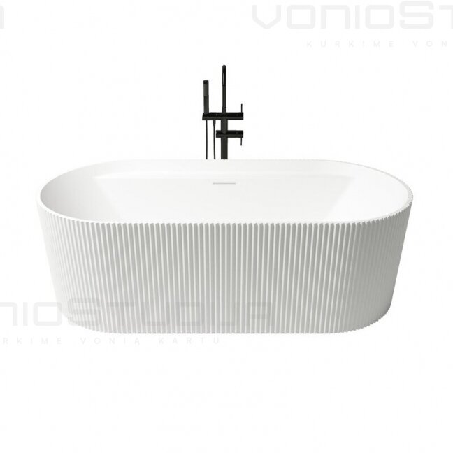 Zenon Olympia laisvas pastatomas vonia 170x80cm baltos matinės spalvos su reljefu Zenon Olympia laisvas pastatomas vonia 170x80cm baltos matinės spalvos su reljefu