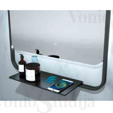 LEDIMEX Concept veidrodis su Led apšvietimu ir belaidžio įkrovimo stotele 100x90cm