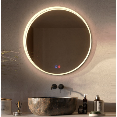 LEDIMEX Bolonia apvalus veidrodis juodu rėmu su Led apšvietimu 80cm LEDIMEX Bolonia apvalus veidrodis juodu rėmu su Led apšvietimu 80cm