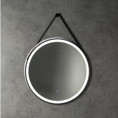 Stago apvalus veidrodis juodu rėmu su Led apšvietimu 60cm