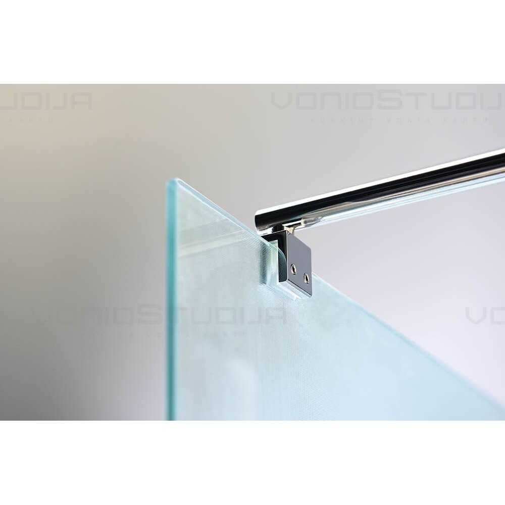 Matinio stiklo dušo sienelė Aqualine WALK-IN chromo spalvos profiliais 1100mm 4