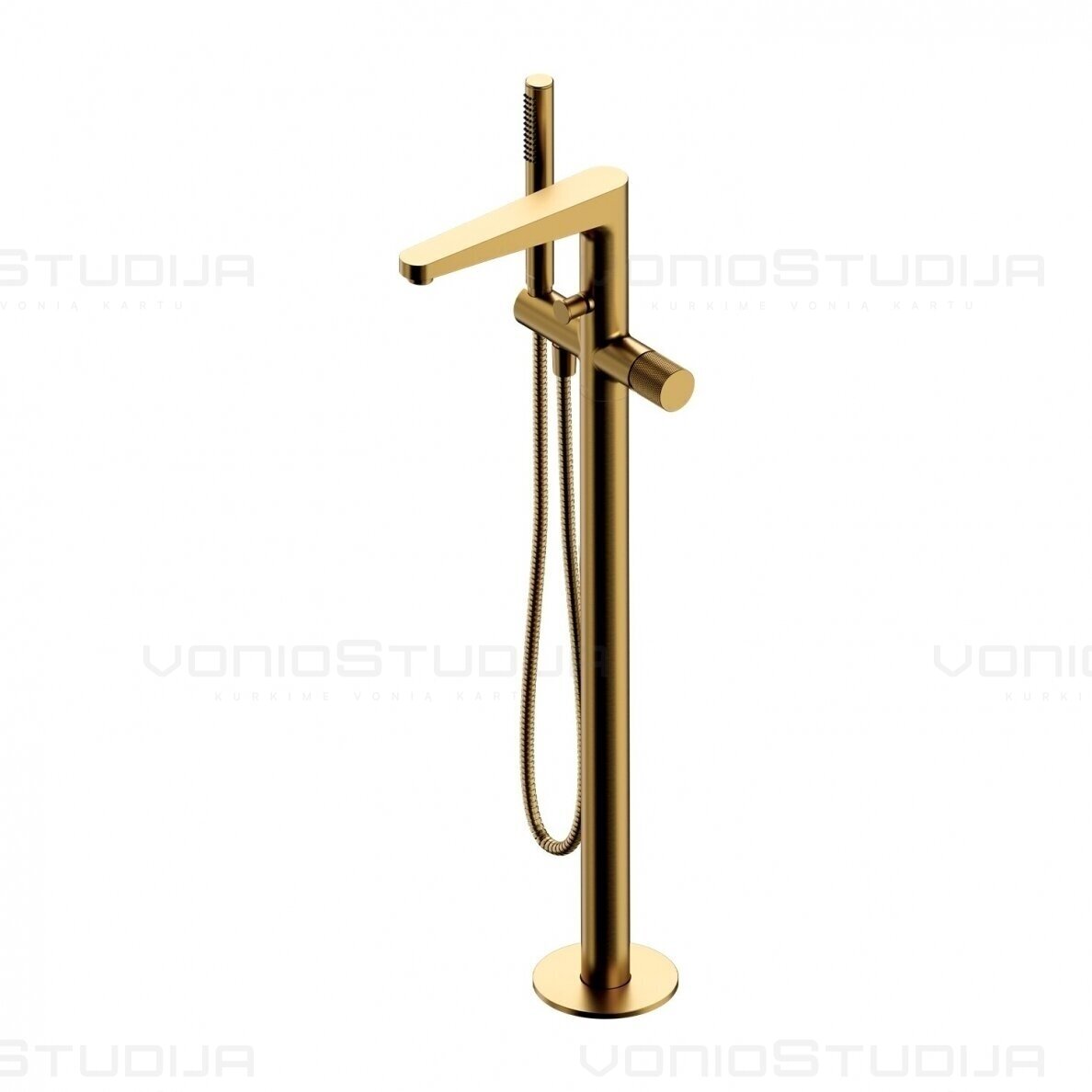 Maišytuvas iš grindų voniai Omnires Contour CT8033GLB braižyto aukso spalvos