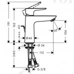 Maišytuvas praustuvui Hansgrohe Talis E 110