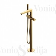 Maišytuvas iš grindų voniai Omnires Contour CT8033GLB braižyto aukso spalvos