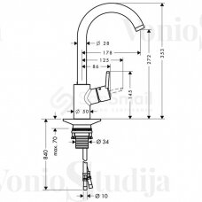 Maišytuvas plautuvei Hansgrohe Talis S2 Variarc