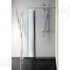 Matinio stiklo dušo sienelė Aqualine WALK-IN chromo spalvos profiliais 900mm