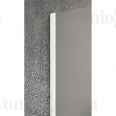 Juodo skaidraus stiklo dušo sienelė VARIO Baltais matiniais profiliais 1300mm