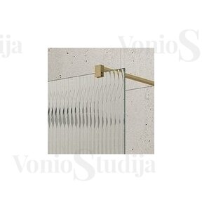 Nordic rifliuoto stiklo dušo sienelė VARIO matinio aukso spalvos profiliais 1200mm