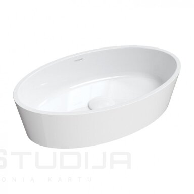 Marble+ BARI500UNBP ant stalviršio montuojamas praustuvas, baltas