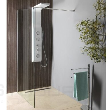 Dušo sienelė Aqualine WALK-IN chromo spalvos profiliais 700mm Dušo sienelė Aqualine WALK-IN chromo spalvos profiliais 700mm