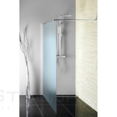 Matinio stiklo dušo sienelė Aqualine WALK-IN chromo spalvos profiliais 1000mm Matinio stiklo dušo sienelė Aqualine WALK-IN chromo spalvos profiliais 1000mm