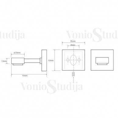 Magnetinė muilinė Sapho X-SQAURE 1