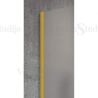 Nordic rifliuoto stiklo dušo sienelė VARIO matinio aukso spalvos profiliais 1400mm 3