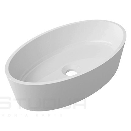 Marble+ BARI500UNBP ant stalviršio montuojamas praustuvas, baltas 1