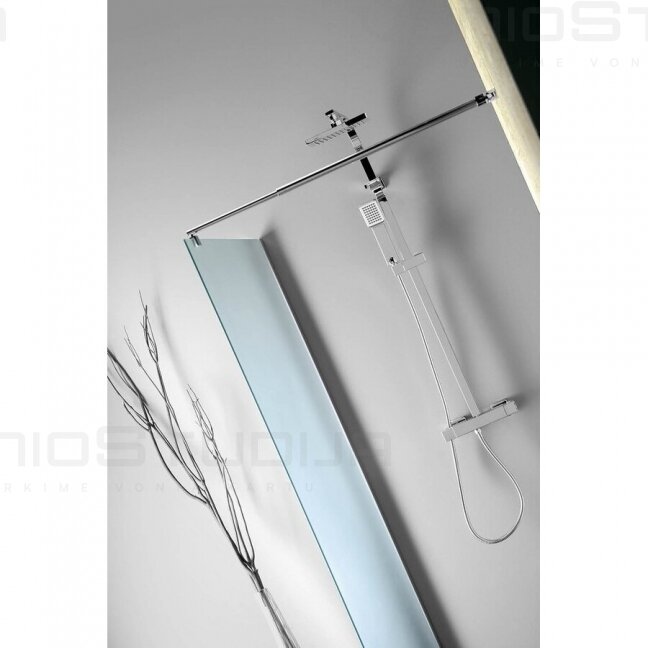 Matinio stiklo dušo sienelė Aqualine WALK-IN chromo spalvos profiliais 1000mm 2 Matinio stiklo dušo sienelė Aqualine WALK-IN chromo spalvos profiliais 1000mm 2