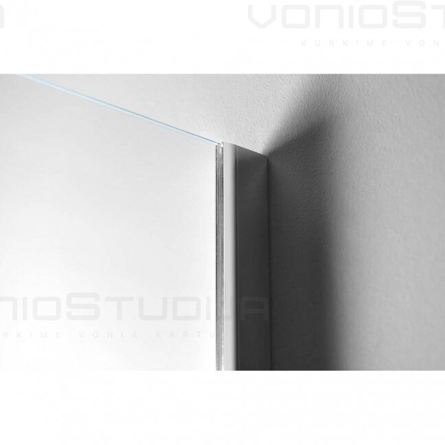 Matinio stiklo dušo sienelė Aqualine WALK-IN chromo spalvos profiliais 1100mm 5