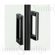 New Renoma black durys į nišą 100x195 cm skaidrus stiklas, juodi profiliai dešiniosios