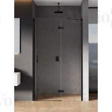 New Renoma Black durys į nišą 80x195 cm skaidrus stiklas, juodi profiliai dešiniosios
