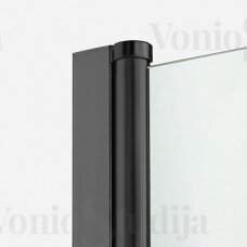 New SOLEO BLACK durys į nišą 90x195 cm skaidraus stiklo juodais profiliais