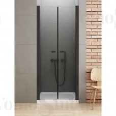New SOLEO BLACK durys į nišą 100x195 cm skaidraus stiklo juodais profiliais