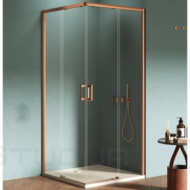 New Trendy dušo kabina Prime Brushed Copper spalvos 90x90cm New Trendy dušo kabina Prime Brushed Copper spalvos 90x90cm