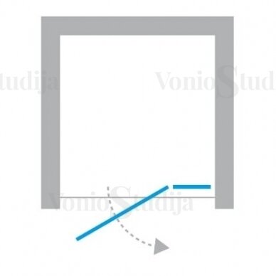 New Renoma Black durys į nišą 110x195 cm skaidrus stiklas, juodi profiliai dešiniosios 5